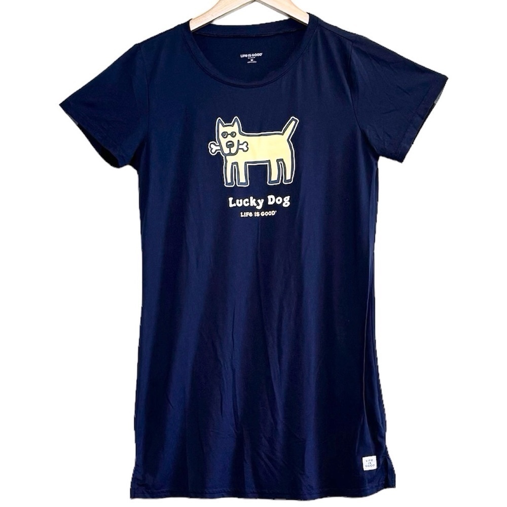 Life Is Good Navy Sleep Shirt EUC